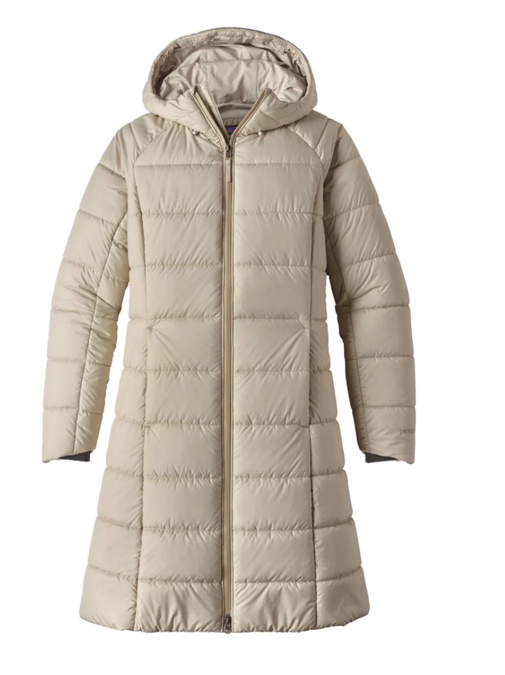 Patagonia Pelican Long Quilted Parka in Light Cream